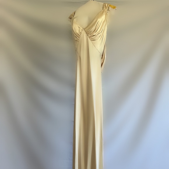 Celebrity Designer PaperBag Princess Custom 1940s Silk Champagne Wedding Dress! - Picture 8 of 13